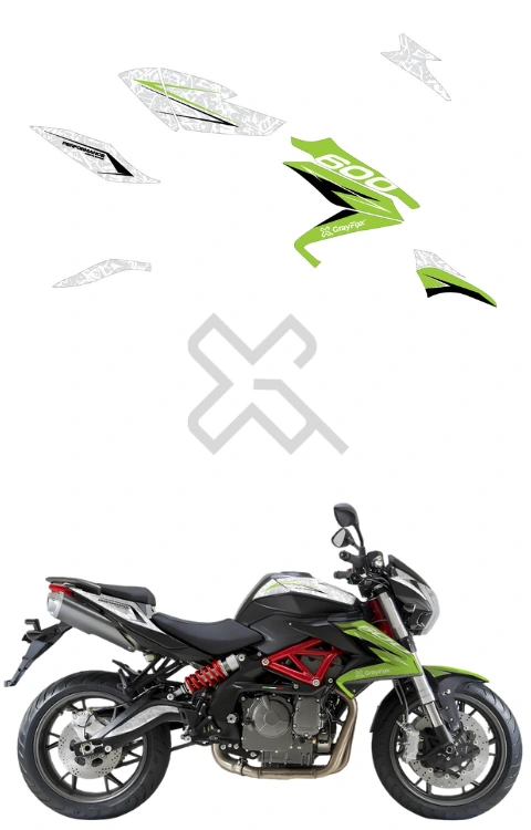 Plangos Edition Half Body Dual Tone Sticker Compatible with Benelli TNT 600i | Made in Premium Gloss Vinyl with FPF (Fade Protection Film), Waterproof, Precut Sticker, Pack of 1
